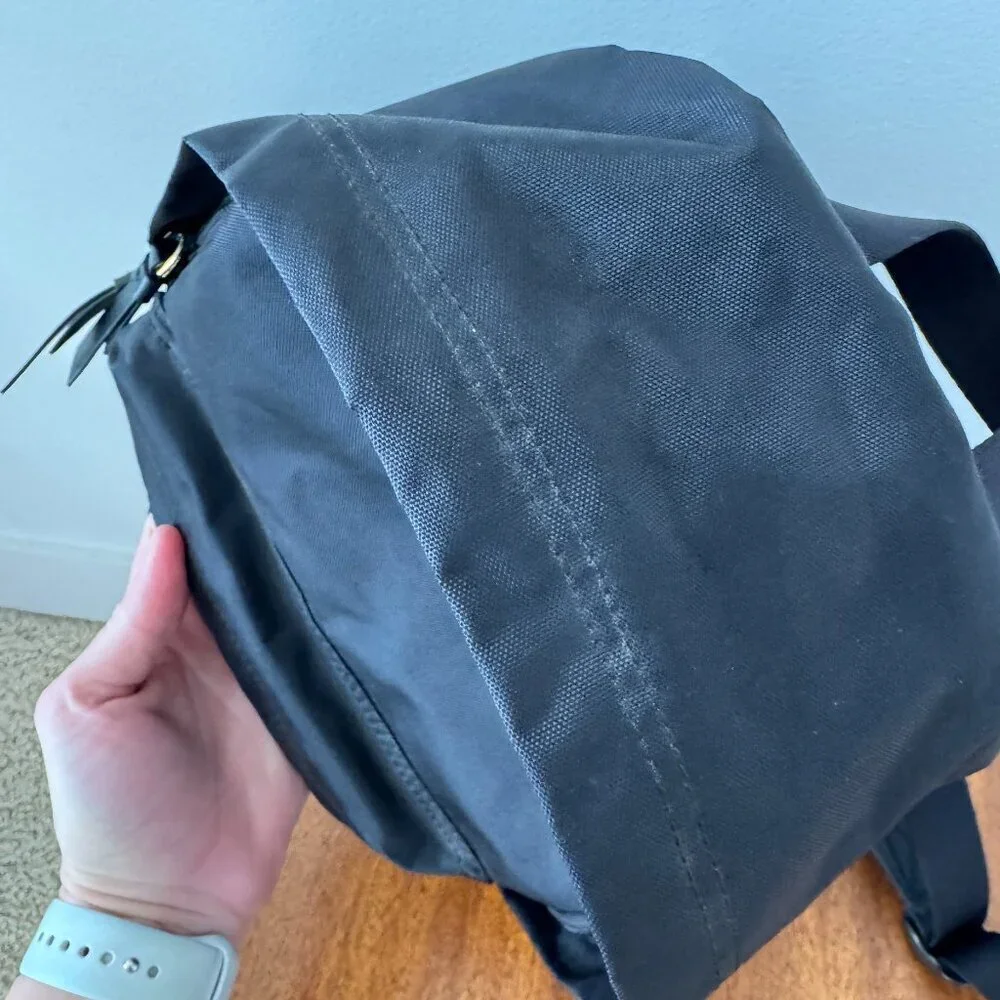 Marc Jacobs Black Backpack with Red Lip Logo Patch